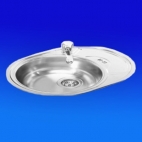 CHIUVETA INOX OVALA 57x45 RIFLATA DREAPTA CU SIFON