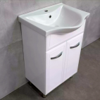 DULAP PENTRU BAIE PE PARDOSEALĂ BAYRO ALLURE DUO SUB LAVOAR ALBA 800 ALB,  LAVOAR APLICAT SANOVIT ALBA 800X460X175
