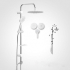BARA DUS CU DIFUZOR 250 MM + DIFUZOR130 MM CU SUPORT REGLABIL SI FURTUN