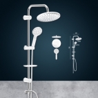BARA DUS CU DIFUZOR SUS 250 mm SI DIFUZOR PE SUP REGL.ART GHROME