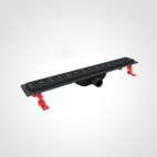 CANAL SCURGERE DUS  INOX AQUALINE MAT BLACK BASE 80 CM Ø-40
