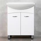 DULAP DECO ONE ALB CU LAVOAR ZENON 650, LAVOAR APLICAT SANOVIT ZENON 650X470X180