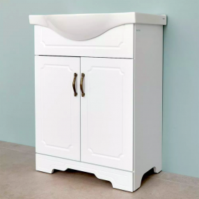 DULAP CLASSIC ONE DUO PRO ALB CU LAVOAR ALBA 650, LAVOAR APLICAT SANOVIT ALBA 650X465X175