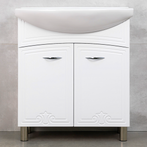 DULAP DECO ONE ALB CU LAVOAR ZENON 750, LAVOAR APLICAT SANOVIT ZENON 750X498X180