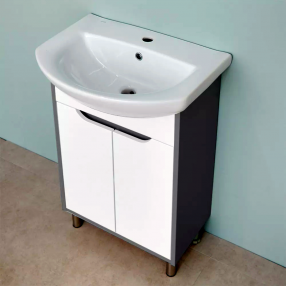 DULAP PENTRU BAIE PE PARDOSEALĂ BAYRO VENUS SUB LAVOAR LIBRA 600 TITAN,LAVOAR APLICAT CERSANIT LIBRA 600X460X195