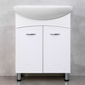 DULAP DECO ONE ALB CU LAVOAR ZENON 650, LAVOAR APLICAT SANOVIT ZENON 650X470X180